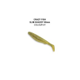 Приманка Crazy Fish SLIM SHADDY 3.2 56-80-1-7-F