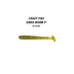 Приманка Crazy Fish Vibro worm 3 11-75-1-6